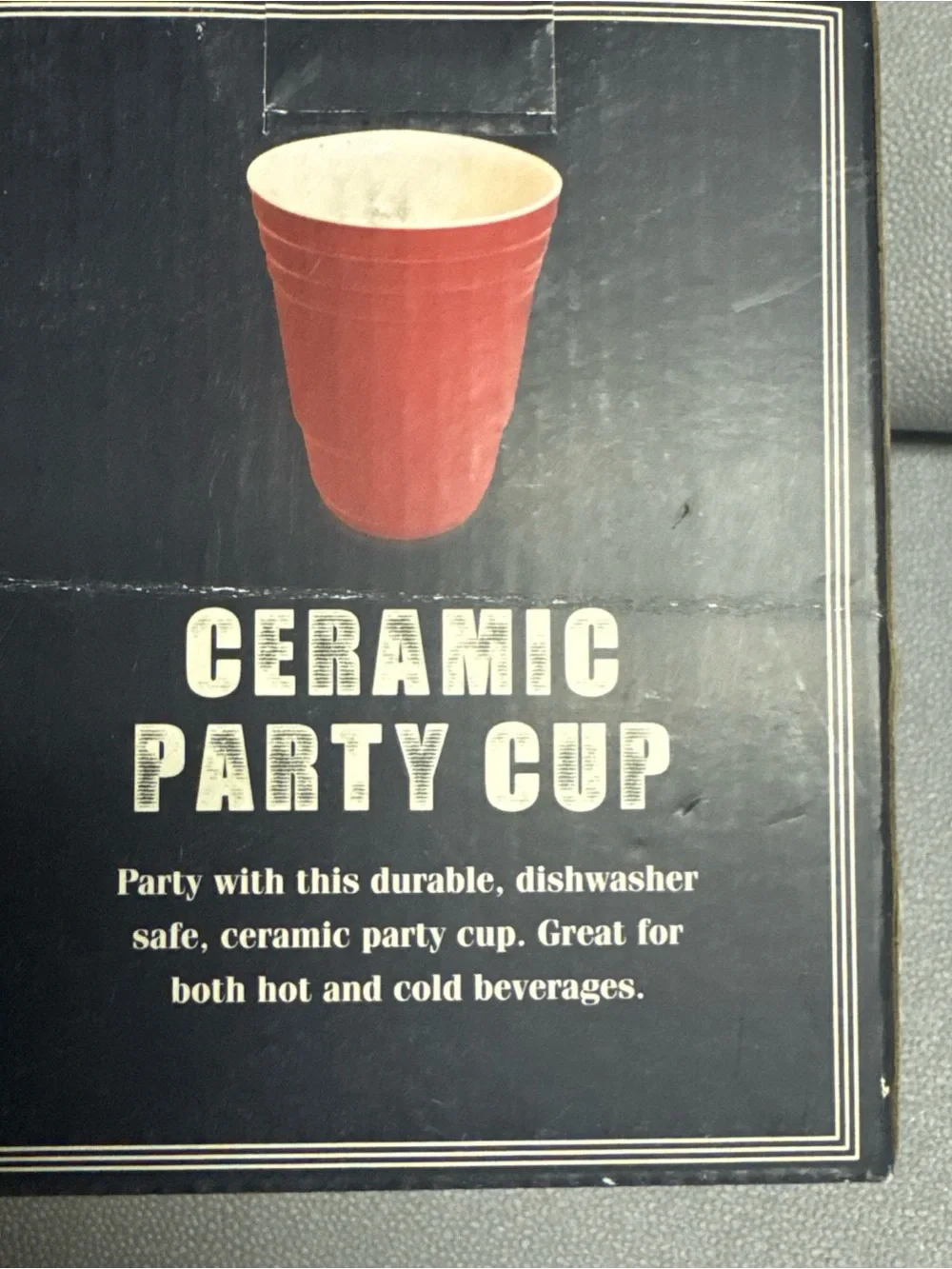 Ceramic Party Cup - Red Ceramic Reusable Drink 15 oz